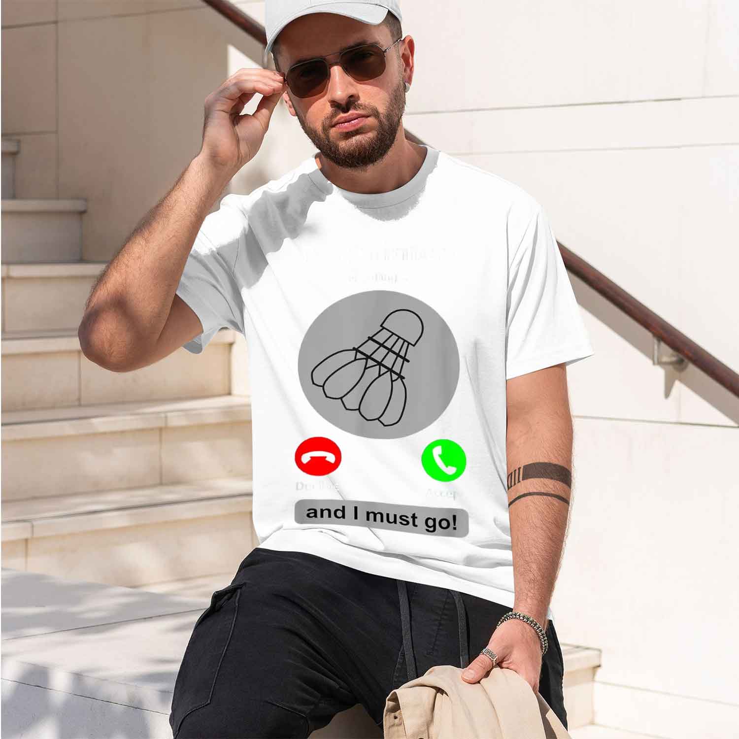 Casual Style Men's T-Shirt Bad - Badminton Is Calling 评论和价格