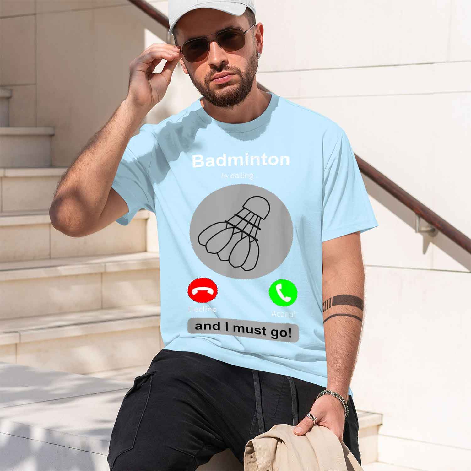 Casual Style Men's T-Shirt Bad - Badminton Is Calling 评论和价格